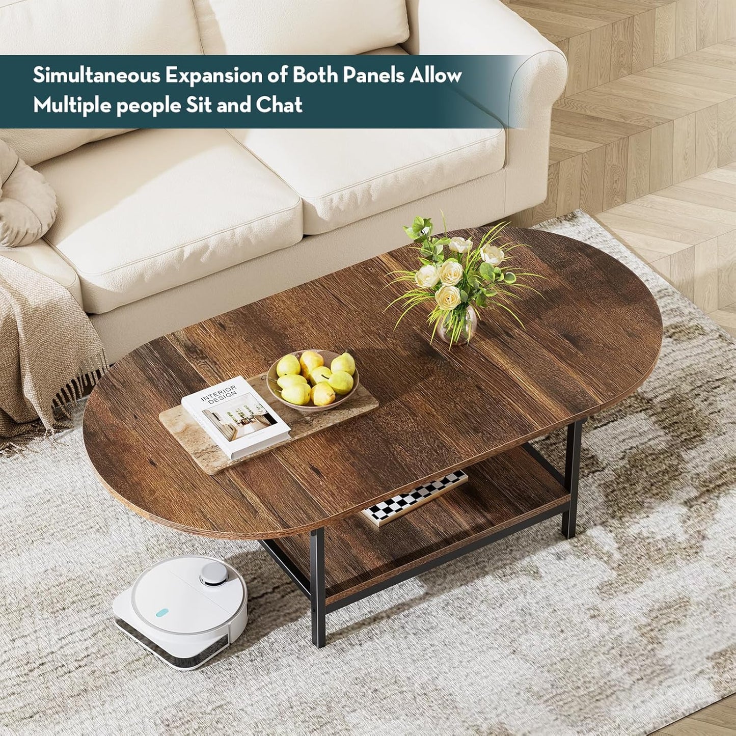 Folding Coffee Table with Storage