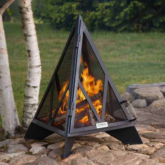 Modern Fire Burning Pyramid Outdoor Fire Pit