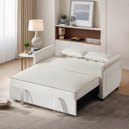 Latitude Wide 57.5" Modern Velvet Sleeper Sofa Bed