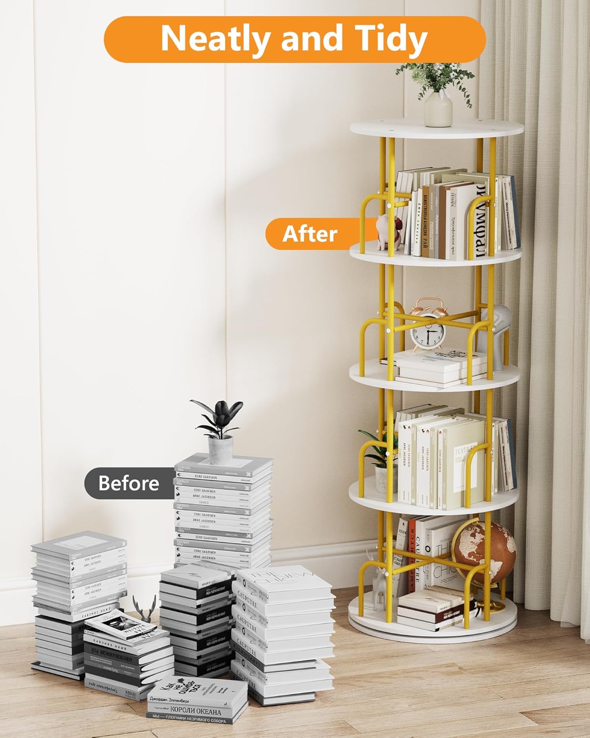 360 Rotate Golden Organizing Rack