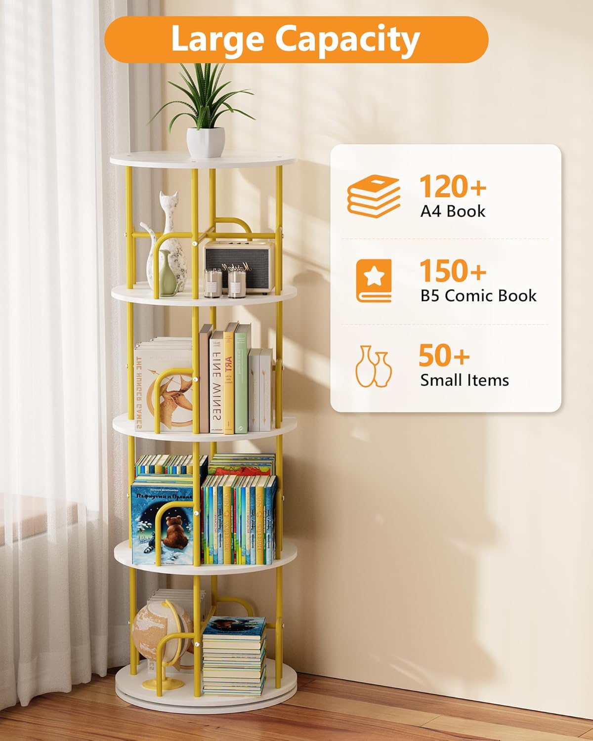 360 Rotate Golden Organizing Rack