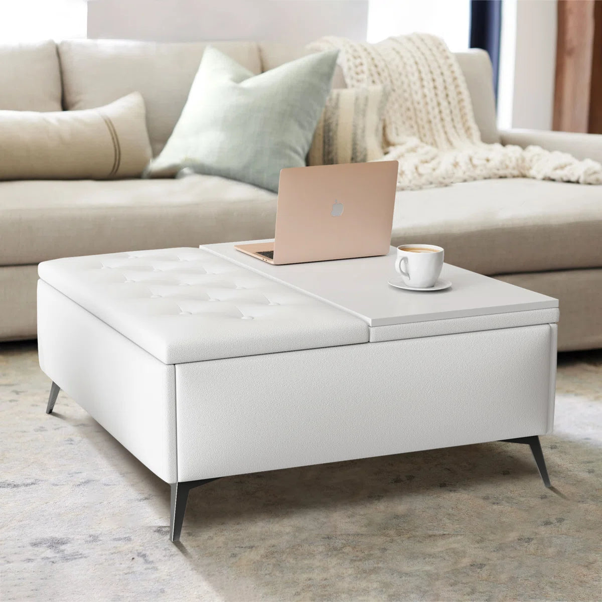 Square Lift Top Coffee Table with Storage
