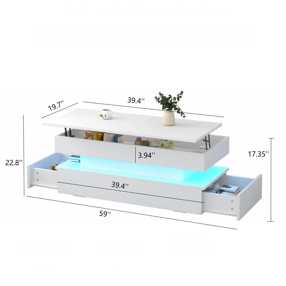Hadi Coffee Table Lift Top With Drawers