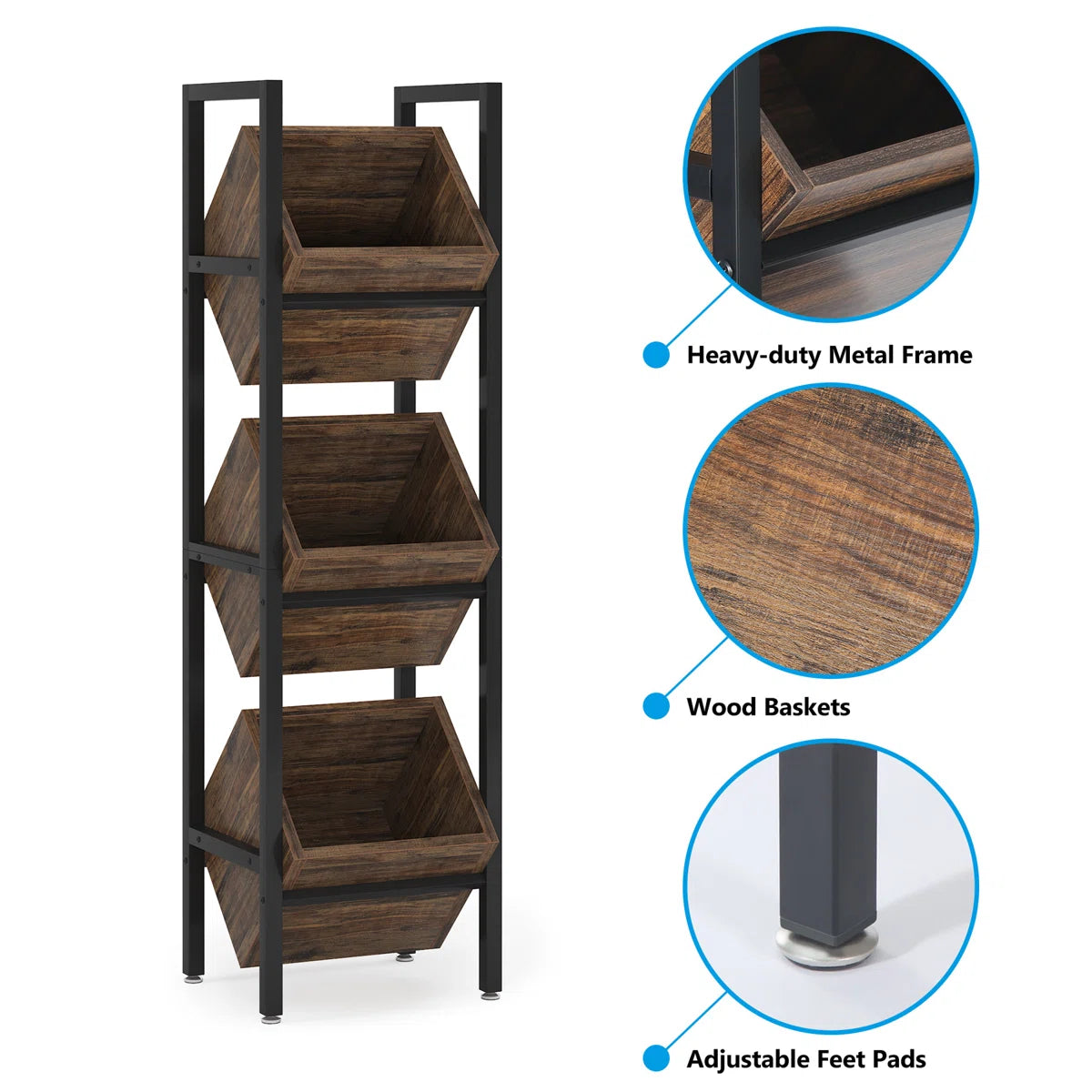 Mitsuko 14.57'' W Metal Storage Rack