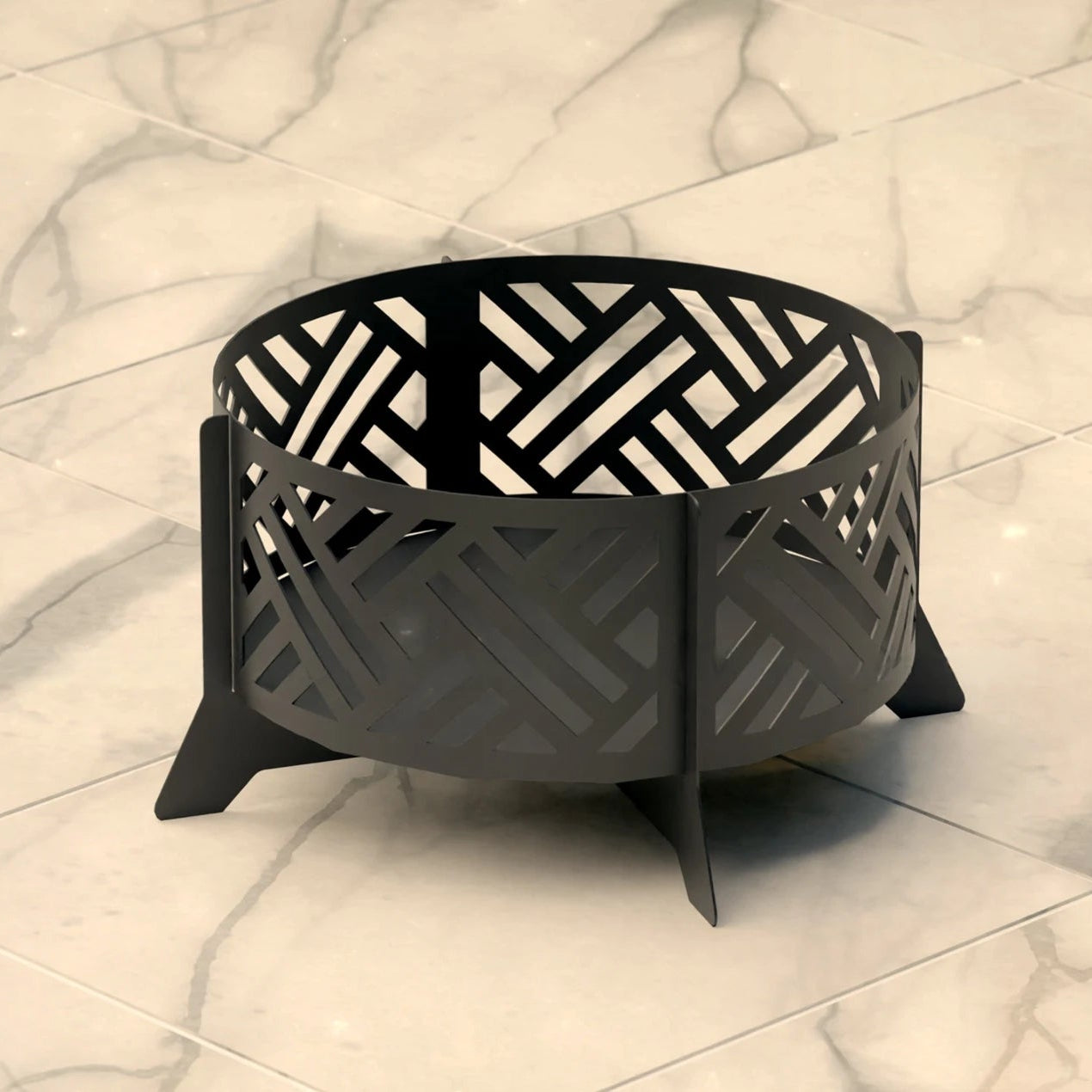 Decorative Round Geometrical Outdoor Fire Pit Fireplace