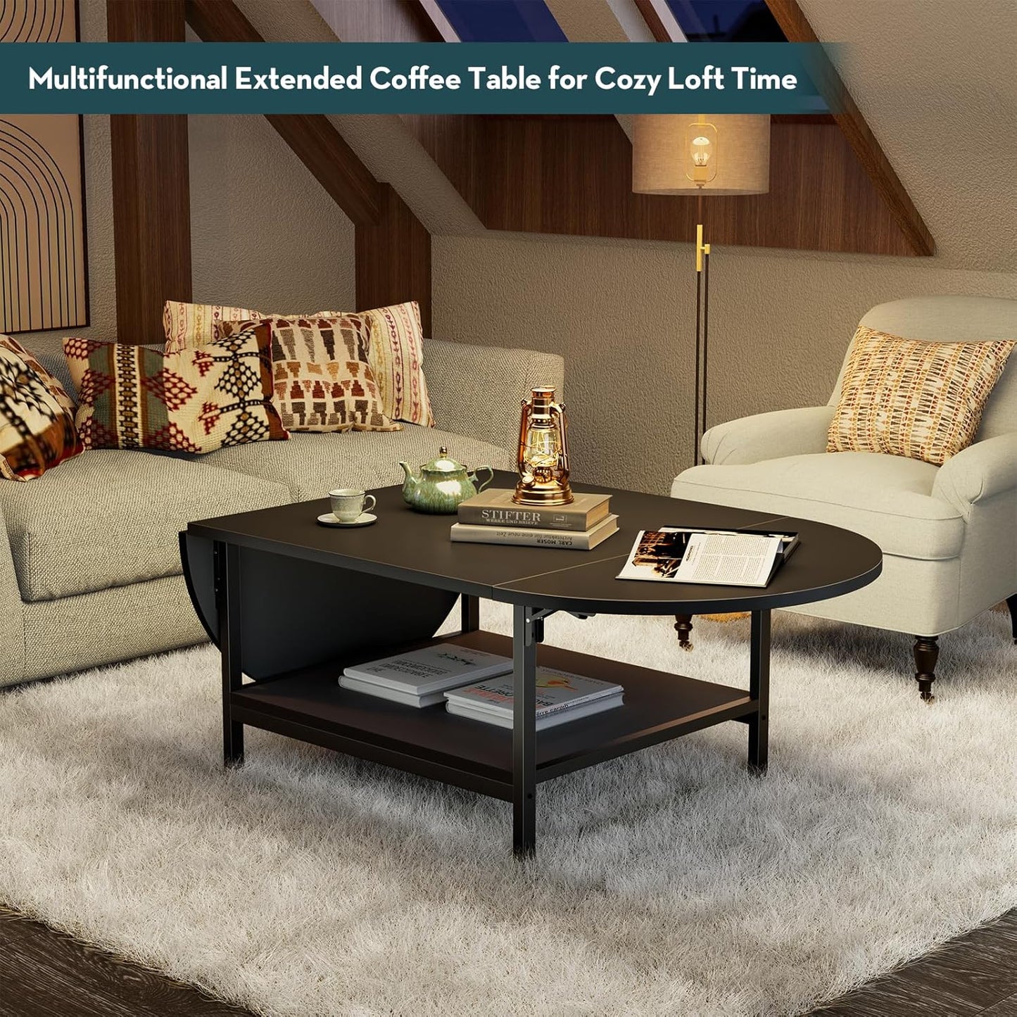 Folding Coffee Table with Storage