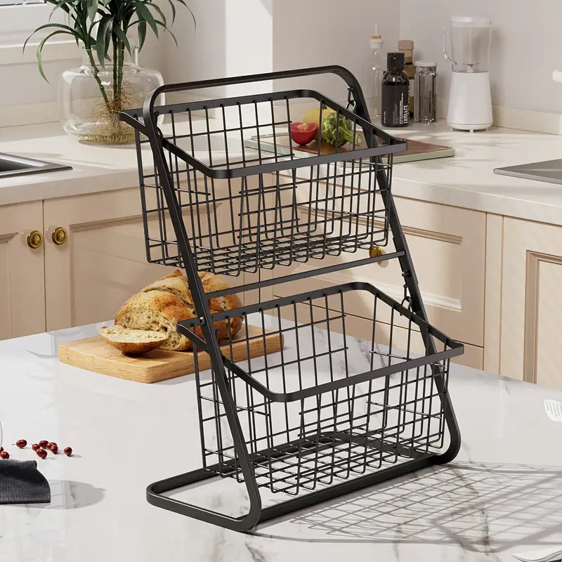 Metal Storage Basket for Kitchen, Bathroom And Home Decoration