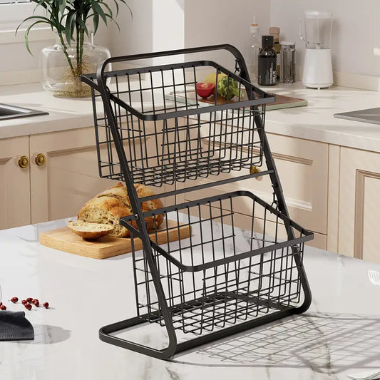 Metal Storage Basket for Kitchen, Bathroom And Home Decoration