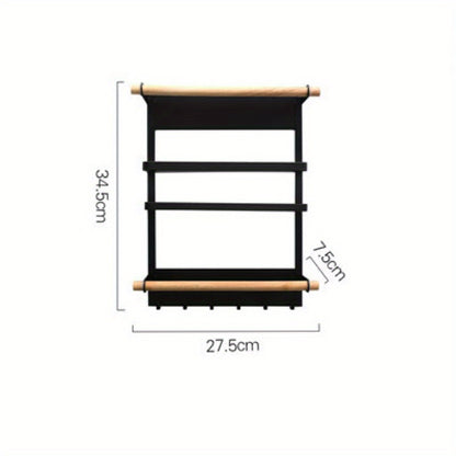 Kitchen Refrigerator Storage Rack, Magnetic Shelf With Paper Towel Holder.