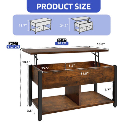 Lift Top Coffee Table With Metal Legs