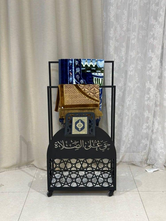 Metal Prayer Mat Holder With Wheel