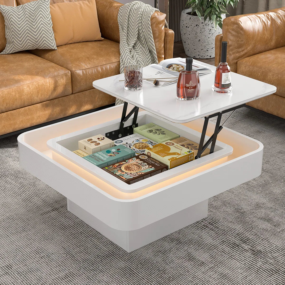 Gulcan LED Lift Top Coffee Table