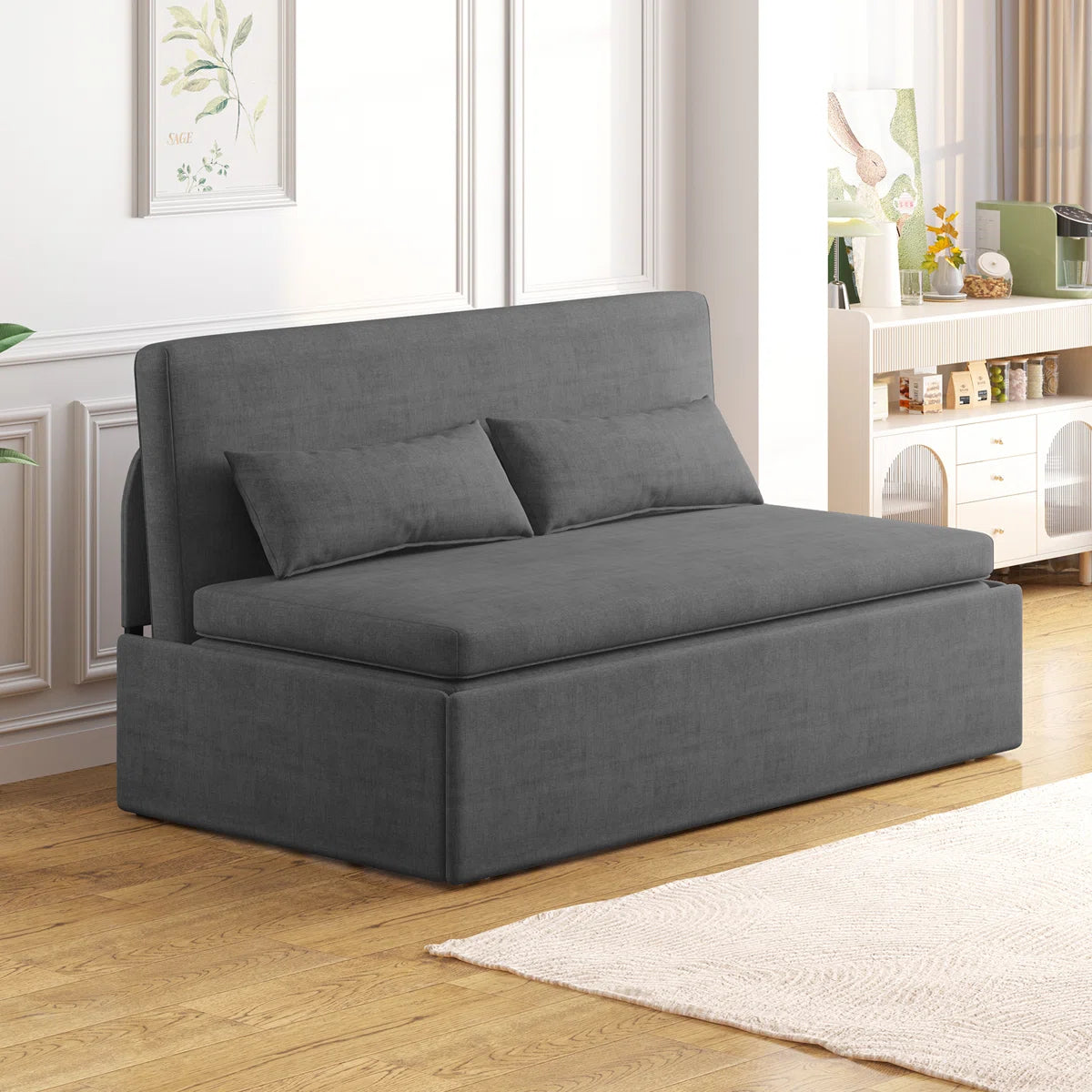 Pull Out Sofa Bed, 2-in-1 Modern Convertible Sleeper Sofa Couch, Twin Size