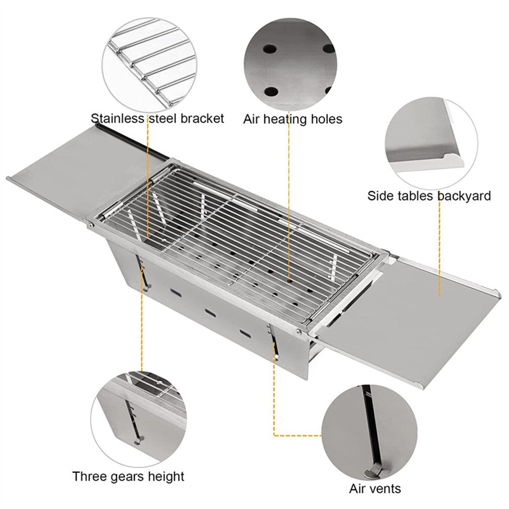 Stainless Steel Foldable Portable Camping Outdoor B.B.Q Grill