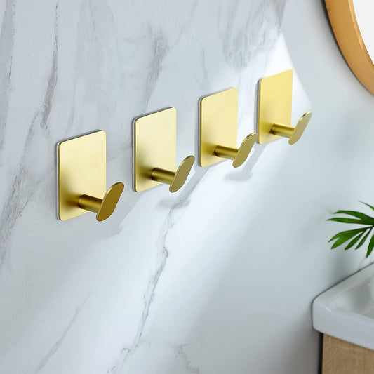Stainless Steel Punch-Free Wall Mounted Mini Square Towel Holder (set of 2)