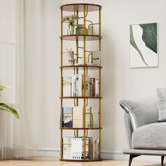 360° Spinning Bookcase Corner Storage Organizer