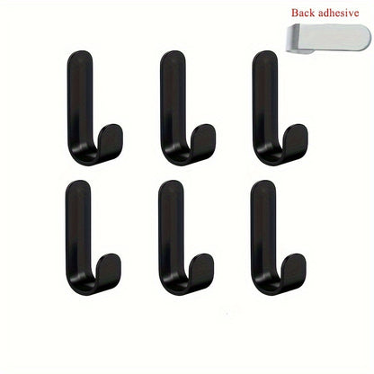 Stainless Steel Punch-Free Wall Mounted Hooks (Set Of 6)