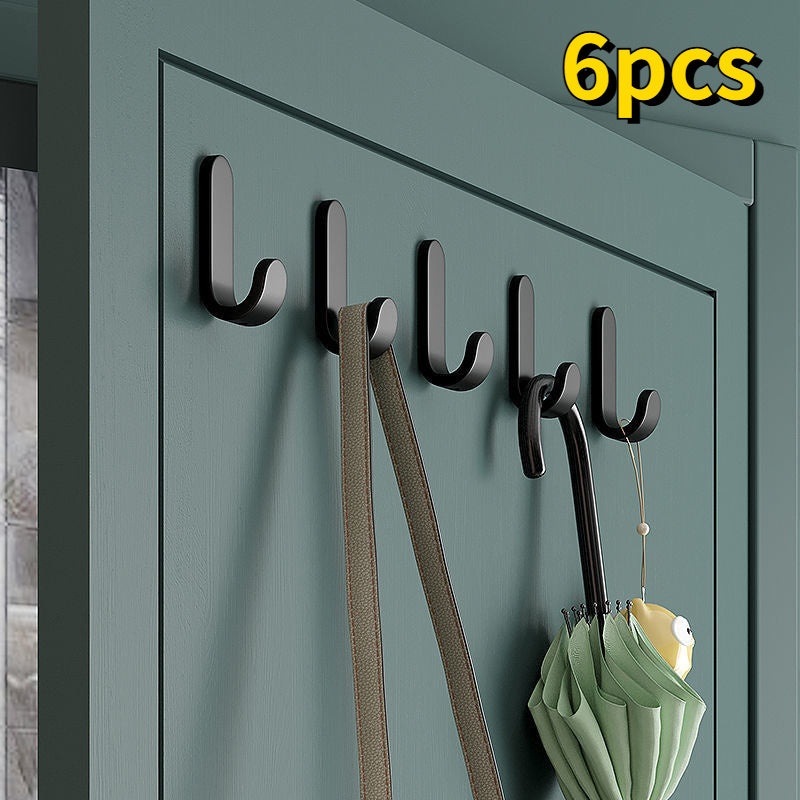 Stainless Steel Punch-Free Wall Mounted Hooks (Set Of 6)