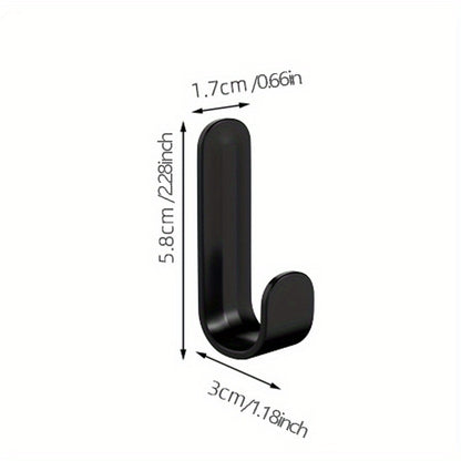 Stainless Steel Punch-Free Wall Mounted Hooks (Set Of 6)