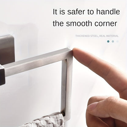Stainless Steel Punch-Free Wall Mounted Rectangle Towel Holder