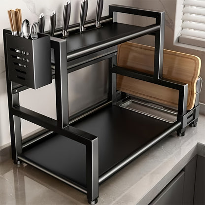 Kitchen Organizer Multi-Tier with Spice Rack, Knife & Utensil Holder