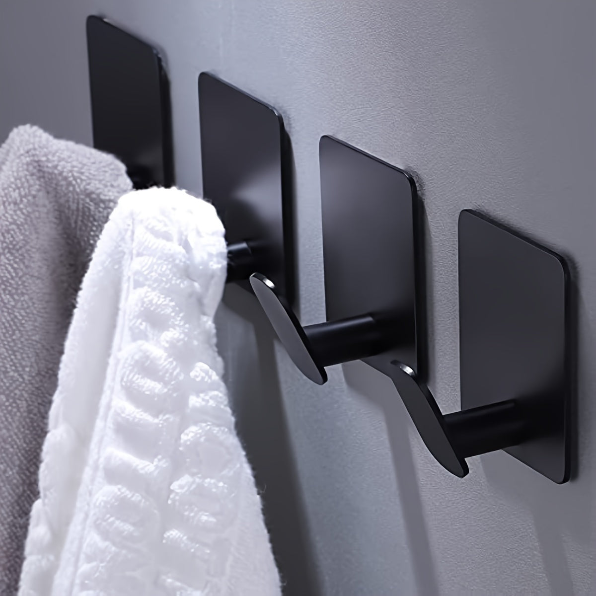 Stainless Steel Punch-Free Wall Mounted Mini Square Towel Holder (set of 2)