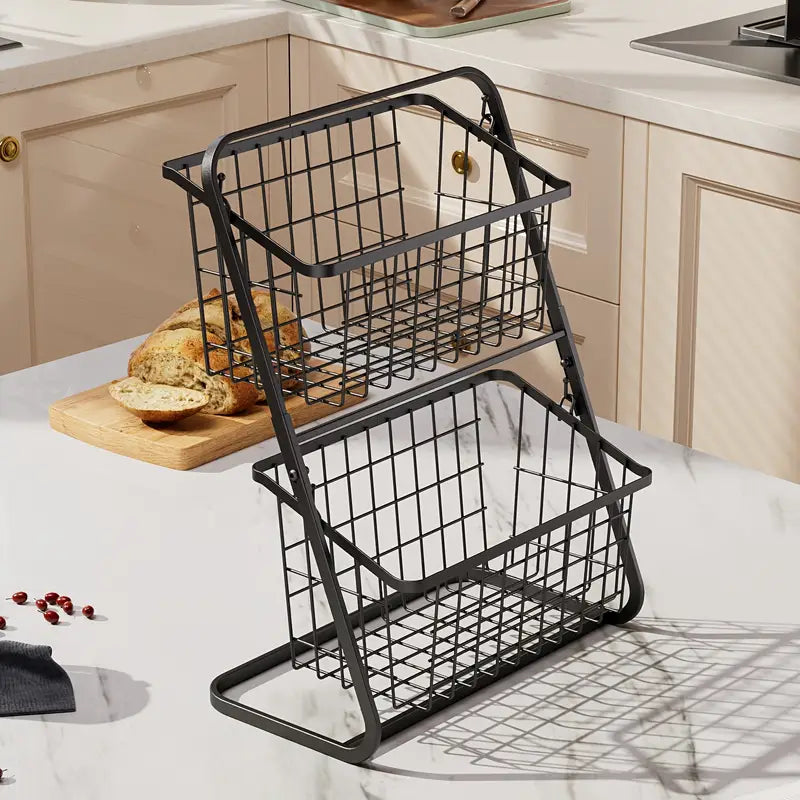 Metal Storage Basket for Kitchen, Bathroom And Home Decoration