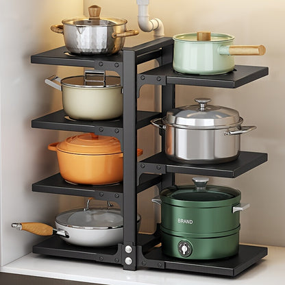 Kitchen Organizer Rack for Pots and Pans, Multi-Layer Adjustable Tiered Shelf