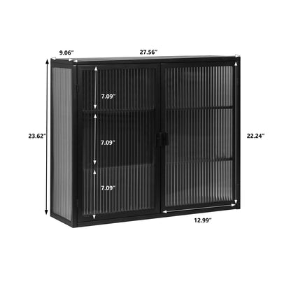 Metal Black Storage Wall Mounted Cabinet Organizer
