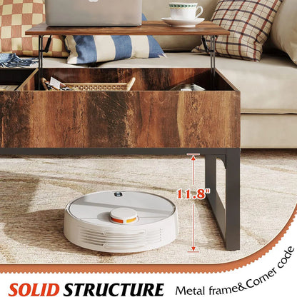 Lift And Sliding Top Coffee Table With Storage