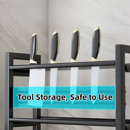 Kitchen Organizer Multi-Tier with Spice Rack, Knife & Utensil Holder