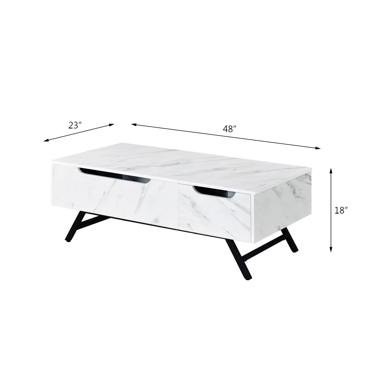 White Faux Marble Grain Coffee Table
