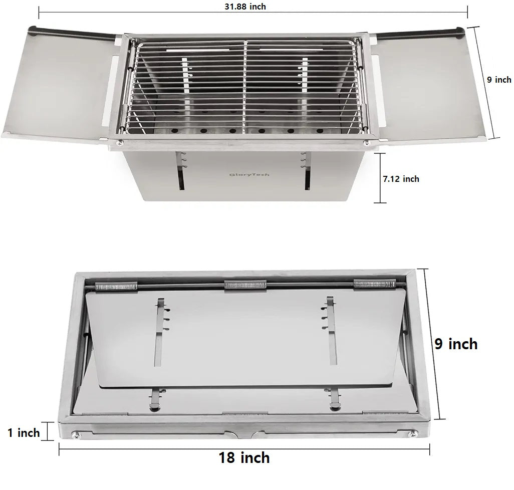 Stainless Steel Foldable Portable Camping Outdoor B.B.Q Grill