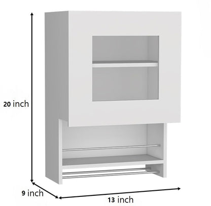 Kitchen wall cabinet 20" H, with towel rack and spice rack