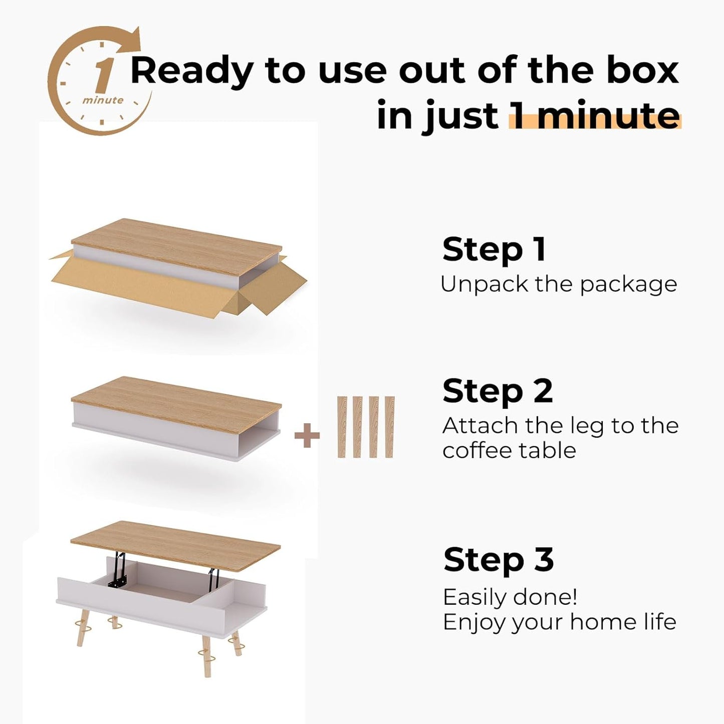 VYRIVA Lift Top Coffee Table