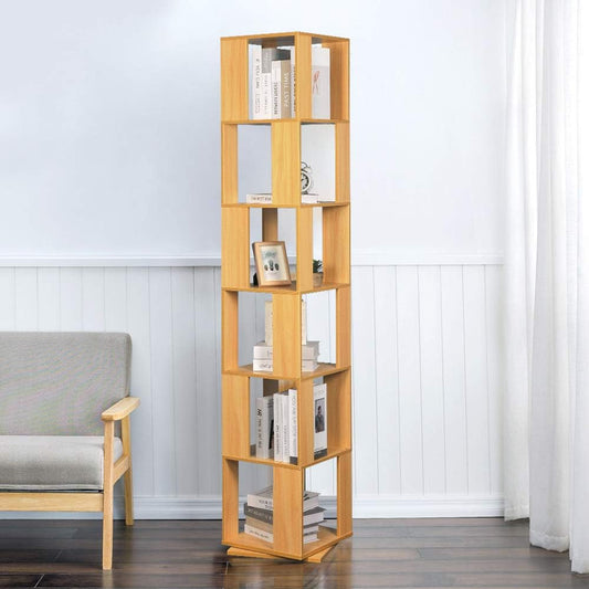 Bookcase 360° Rotating Bookshelf, Floor Standing Storage Rack
