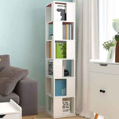 Bookcase 360° Rotating Bookshelf, Floor Standing Storage Rack