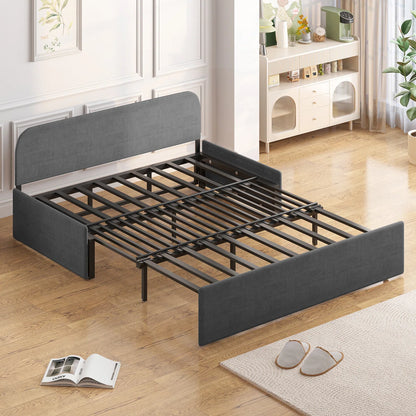 Pull Out Sofa Bed, 2-in-1 Modern Convertible Sleeper Sofa Couch, Twin Size