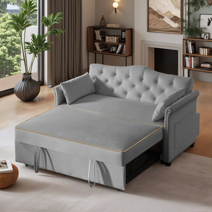 Latitude 57.5" Modern Velvet Sleeper Sofa Bed