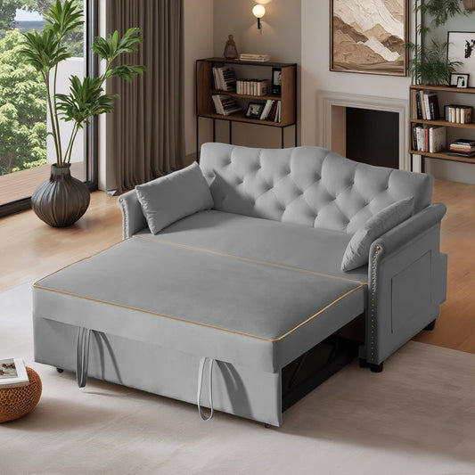 Latitude 57.5" Modern Velvet Sleeper Sofa Bed