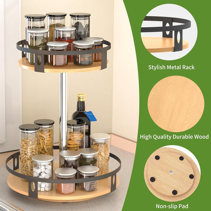 Kitchen, Bathroom, Makeup & 360 Rotate Round Office Organizer Rack