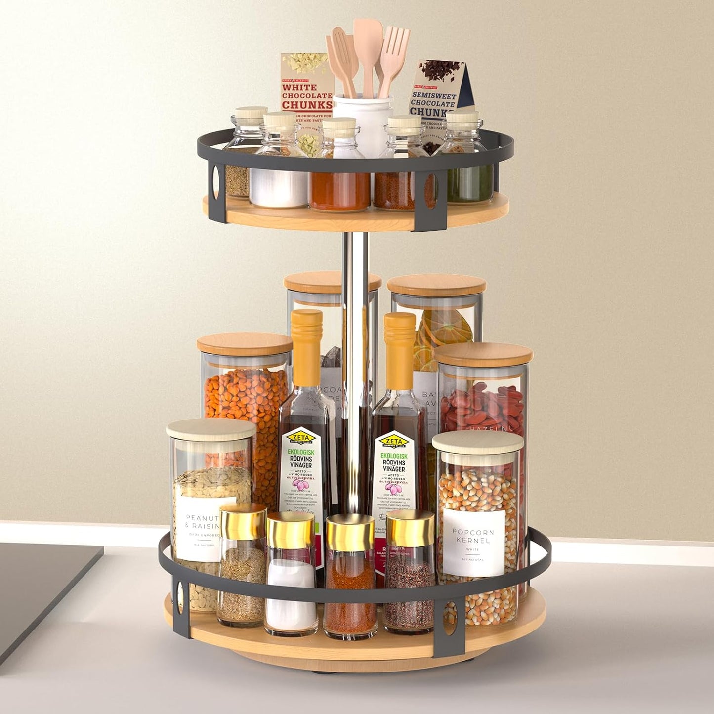Kitchen, Bathroom, Makeup & 360 Rotate Round Office Organizer Rack
