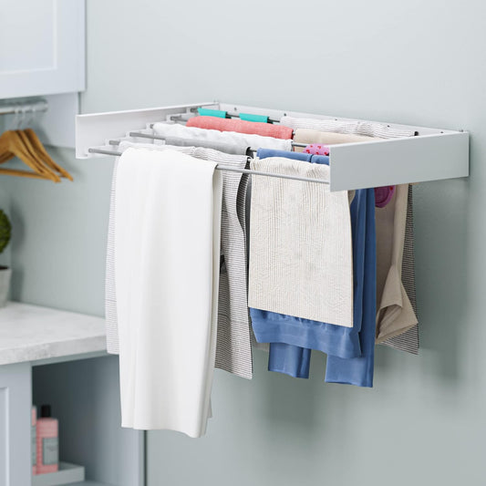 Wall Mounted Foldable Clothes Drying Rack 30.25", Foldable Towel Rack