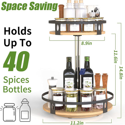 Kitchen, Bathroom, Makeup & 360 Rotate Round Office Organizer Rack