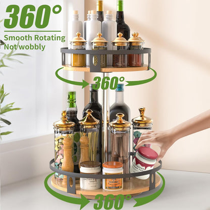 Kitchen, Bathroom, Makeup & 360 Rotate Round Office Organizer Rack