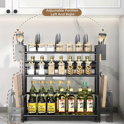 Kitchen Organizer Multi-Tier with Spice Rack, Knife & Utensil Holder