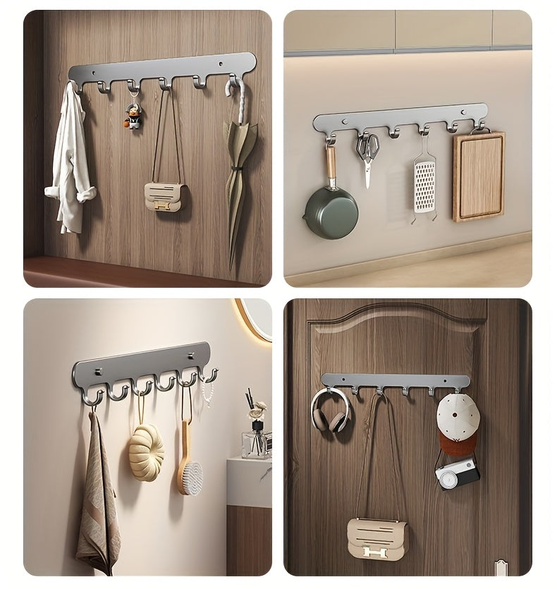 Stainless Steel Wall & Door Mounted Round Edges Towel And Suit Holder
