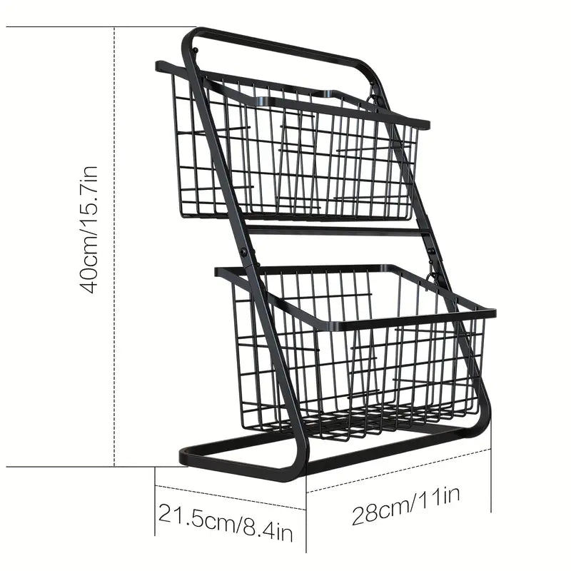 Metal Storage Basket for Kitchen, Bathroom And Home Decoration