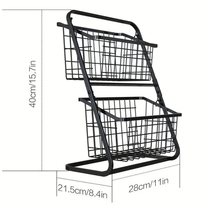 Metal Storage Basket for Kitchen, Bathroom And Home Decoration