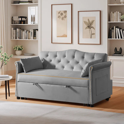 Latitude 57.5" Modern Velvet Sleeper Sofa Bed